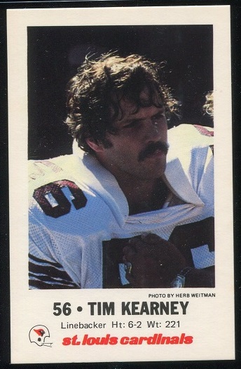 Tim Kearney 1980 Cardinals Police football card Tim Kearney 1980 Cardinals Police football card