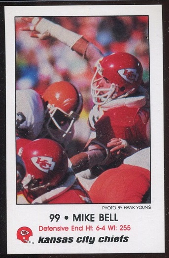 Mike Bell 1980 Chiefs Police football card