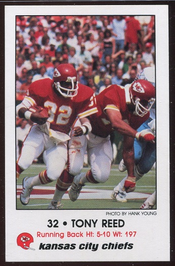 Tony Reed 1980 Chiefs Police football card