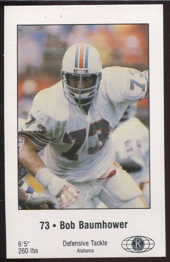 Bob Baumhower 1980 Dolphins Police football card