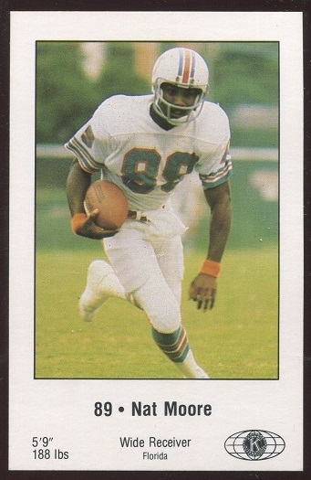 Nat Moore 1980 Dolphins Police football card