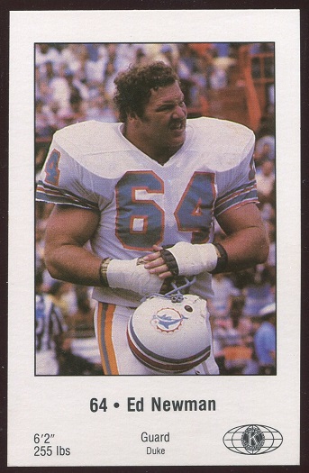 Ed Newman 1980 Dolphins Police football card
