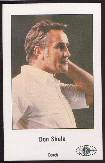 Don Shula 1980 Dolphins Police football card