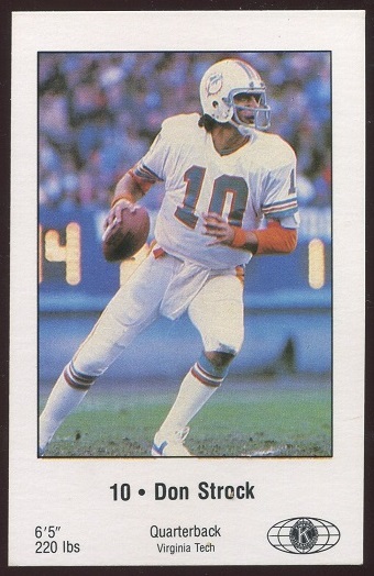 Don Strock 1980 Dolphins Police football card