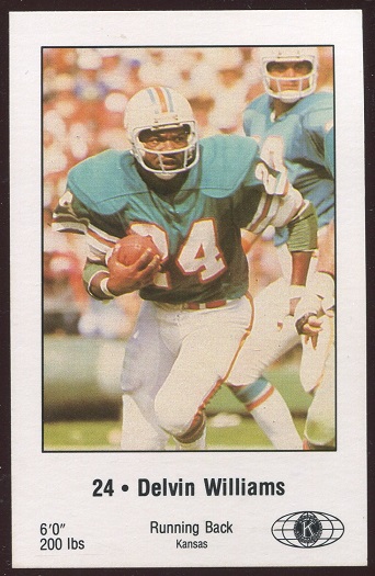 Delvin Williams 1980 Dolphins Police football card
