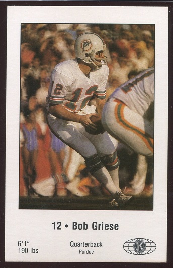 Bob Griese 1980 Dolphins Police football card Bob Griese 1980 Dolphins Police football card