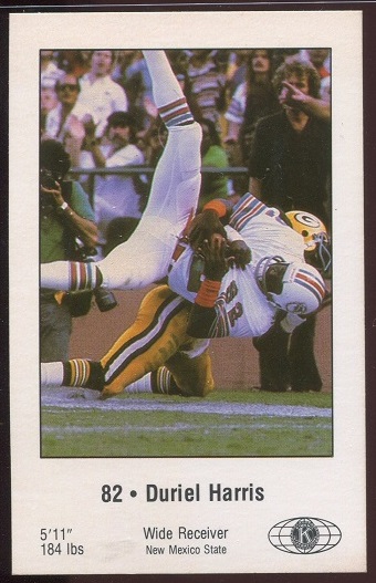Duriel Harris 1980 Dolphins Police football card