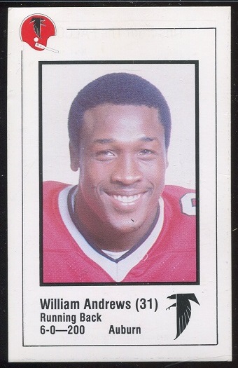 William Andrews 1980 Falcons Police football card