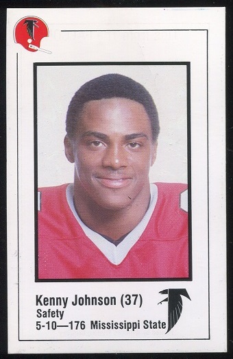 Kenny Johnson 1980 Falcons Police football card