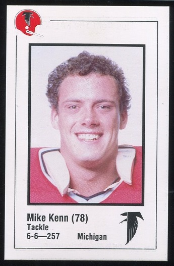 Mike Kenn 1980 Falcons Police football card