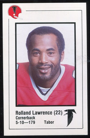 Rolland Lawrence 1980 Falcons Police football card