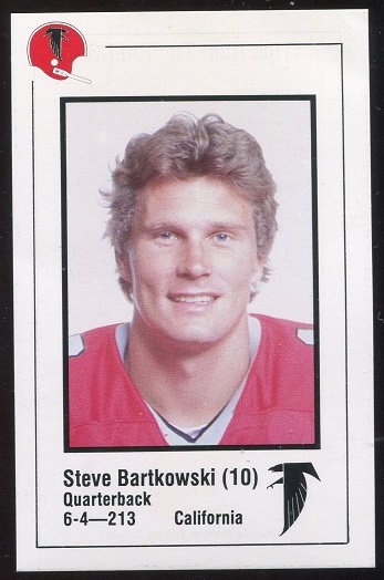 Steve Bartkowski 1980 Falcons Police football card