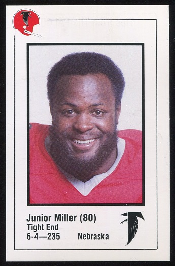 Junior Miller 1980 Falcons Police football card