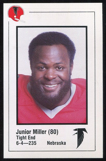 Junior Miller 1980 Falcons Police football card Junior Miller 1980 Falcons Police football card