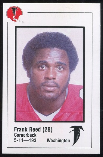 Frank Reed 1980 Falcons Police football card