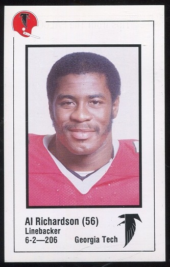 Al Richardson 1980 Falcons Police football card