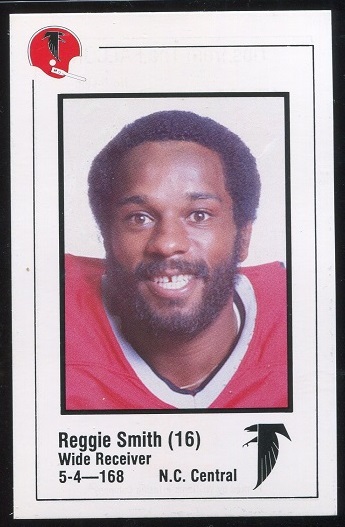 Reggie Smith 1980 Falcons Police football card
