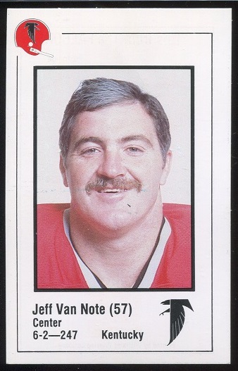 Jeff Van Note 1980 Falcons Police football card