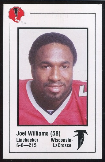 Joel Williams 1980 Falcons Police football card