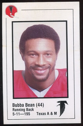 Bubba Bean 1980 Falcons Police football card