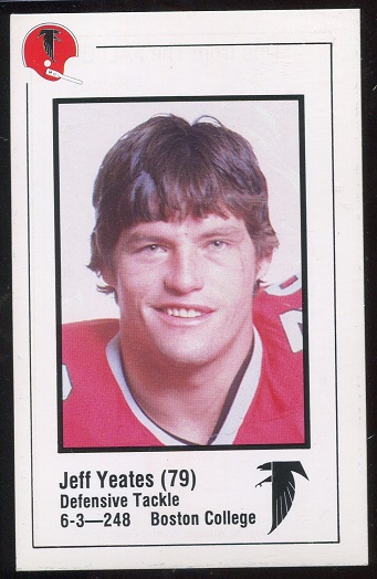Jeff Yeates 1980 Falcons Police football card