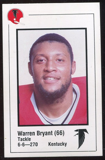 Warren Bryant 1980 Falcons Police football card