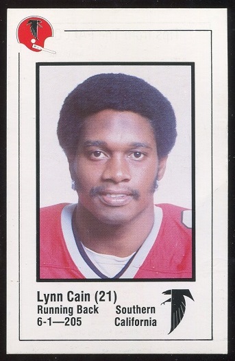 Lynn Cain 1980 Falcons Police football card