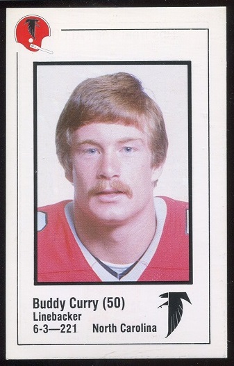 Buddy Curry 1980 Falcons Police football card Buddy Curry 1980 Falcons Police football card