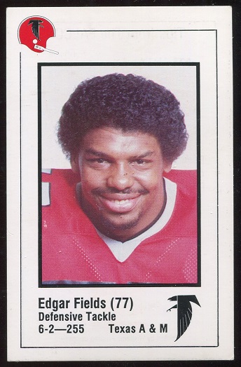 Edgar Fields 1980 Falcons Police football card
