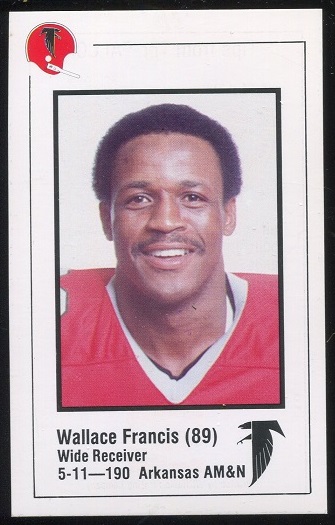 Wallace Francis 1980 Falcons Police football card