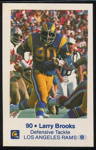 Larry Brooks 1980 Rams Police football card
