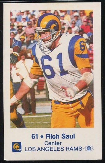 Rich Saul 1980 Rams Police football card