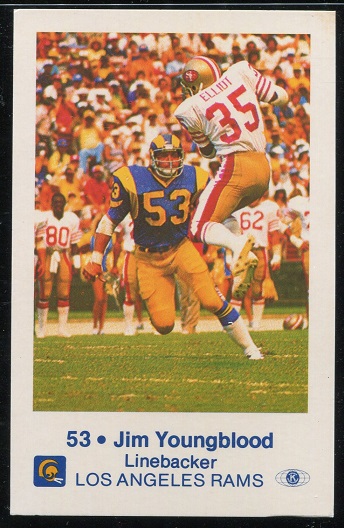 Jim Youngblood 1980 Rams Police football card