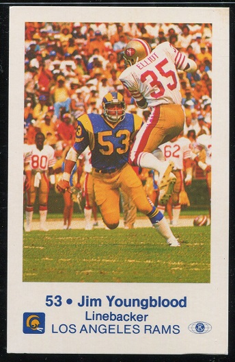 Jim Youngblood 1980 Rams Police football card Jim Youngblood 1980 Rams Police football card
