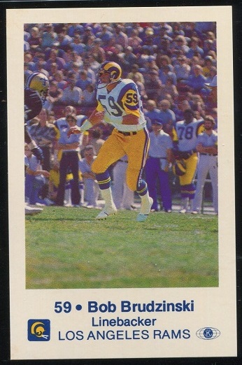 Bob Brudzinski 1980 Rams Police football card