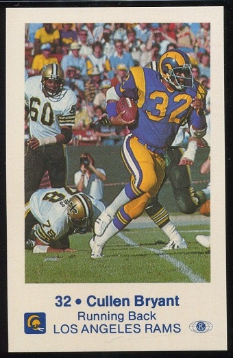Cullen Bryant 1980 Rams Police football card