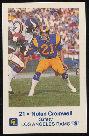 Nolan Cromwell 1980 Rams Police football card