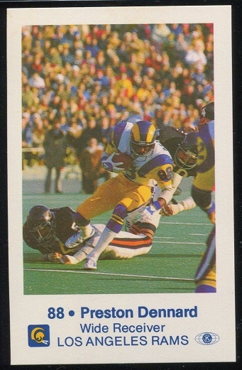 Preston Dennard 1980 Rams Police football card