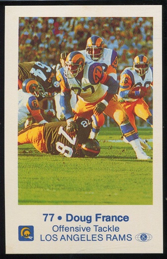 Doug France 1980 Rams Police football card