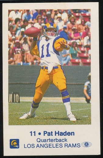 Pat Haden 1980 Rams Police football card