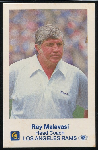 Ray Malavasi 1980 Rams Police football card