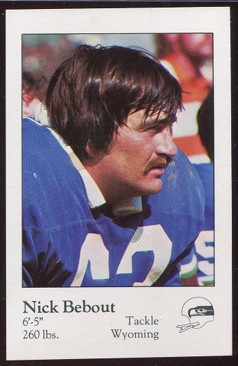 Nick Bebout 1980 Seahawks Police football card Nick Bebout 1980 Seahawks Police football card