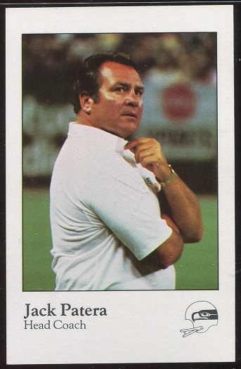 Jack Patera 1980 Seahawks Police football card