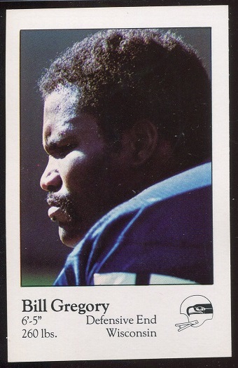 Bill Gregory 1980 Seahawks Police football card