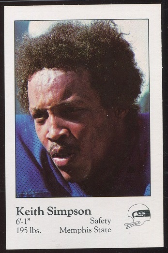 Keith Simpson 1980 Seahawks Police football card