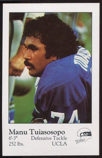 Manu Tuiasosopo 1980 Seahawks Police football card
