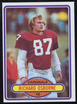 Richard Osborne 1980 Topps football card Richard Osborne 1980 Topps football card