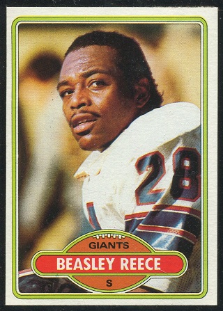 Beasley Reece 1980 Topps football card Beasley Reece 1980 Topps football card