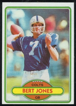 Bert Jones 1980 Topps football card Bert Jones 1980 Topps football card