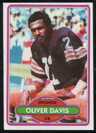 Oliver Davis 1980 Topps football card